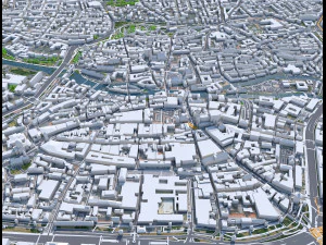 Nuremberg city Germany 60km 3D Model