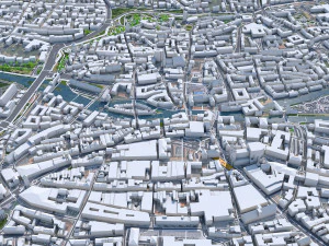 Nuremberg city Germany 60km 3D Model