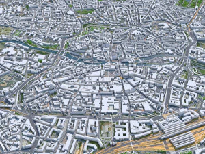 Nuremberg city Germany 60km 3D Model