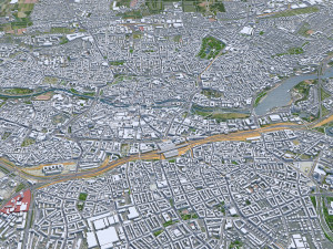 Nuremberg city Germany 60km 3D 모델