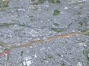 Nuremberg city Germany 60km 3D Model