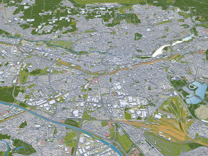Nuremberg city Germany 60km 3D 모델
