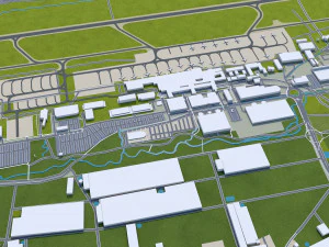Nuremberg city Germany 60km 3D Model