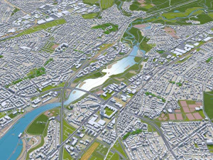 Nuremberg city Germany 60km 3D Model