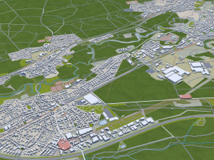 Nuremberg city Germany 60km 3D 모델