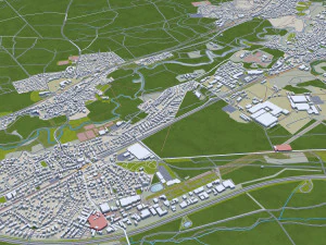 Nuremberg city Germany 60km 3D Model
