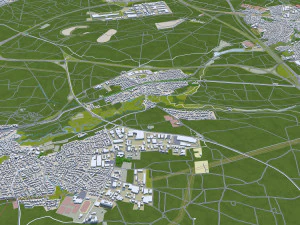 Nuremberg city Germany 60km 3D Model