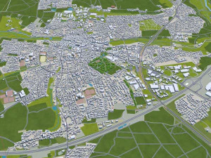 Nuremberg city Germany 60km 3D Model