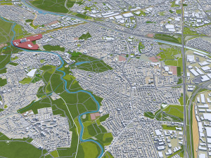 Nuremberg city Germany 60km 3D 모델