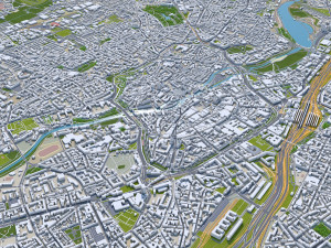 Nuremberg city Germany 60km 3D 모델