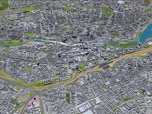 Nuremberg city Germany 60km 3D 모델