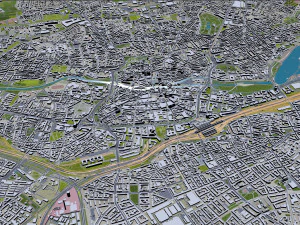 Nuremberg city Germany 60km 3D Model