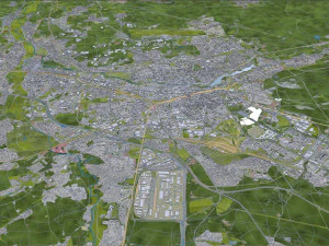 Nuremberg city Germany 60km 3D Model