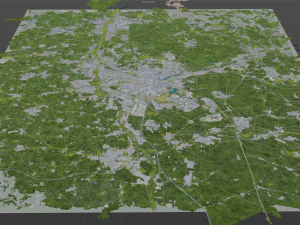 Nuremberg city Germany 60km 3D Model
