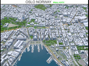 Oslo city Norway 30km 3D Model
