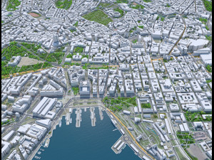 Oslo city Norway 30km Model 3D