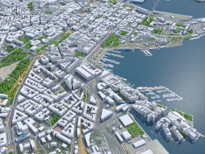Oslo city Norway 30km 3D Model