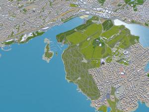 Oslo city Norway 30km Model 3D