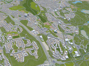 Oslo city Norway 30km 3D Model