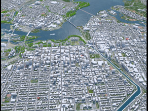 Ottawa city Canada 100km 3D Model