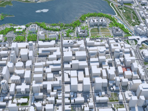 Ottawa city Canada 100km 3D Model