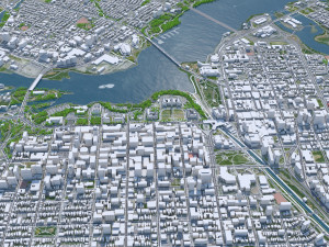 Ottawa city Canada 100km 3D Model