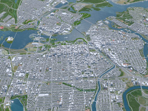 Ottawa city Canada 100km 3D Model