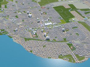 Ottawa city Canada 100km 3D Model