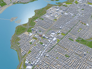 Ottawa city Canada 100km 3D Model