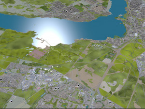 Ottawa city Canada 100km 3D Model