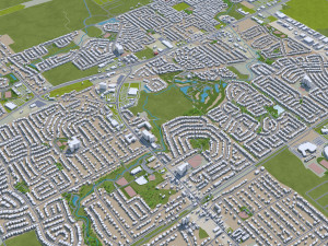 Ottawa city Canada 100km 3D Model