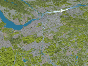 Ottawa city Canada 100km 3D Model