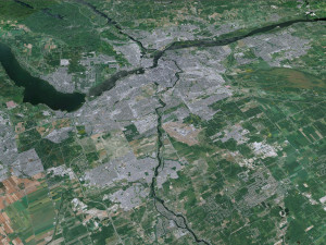 Ottawa city Canada 100km 3D Model