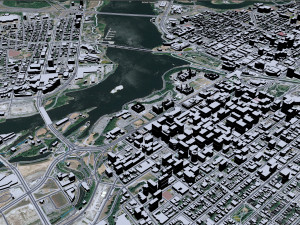 Ottawa city Canada 100km 3D Model