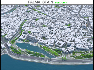 Palma city Spain 40km 3D Model