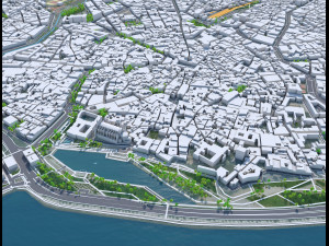 Palma city Spain 40km 3D Model