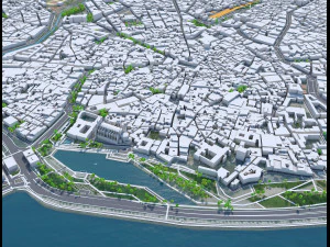Palma city Spain 40km 3D Model