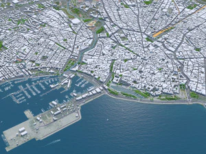 Palma city Spain 40km 3D Model
