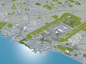 Palma city Spain 40km 3D Model