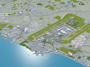Palma city Spain 40km 3D Model