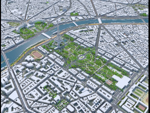 Paris city France 30km Model 3D