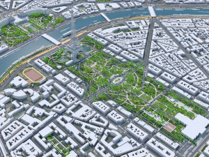 Paris city France 30km Model 3D
