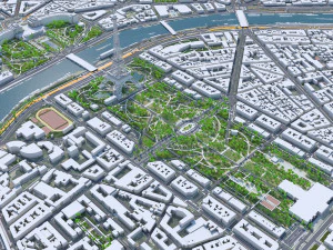 Paris city France 30km 3D Model