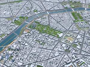 Paris city France 30km Model 3D