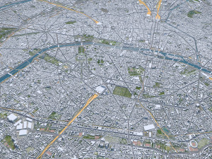 Paris city France 30km Model 3D