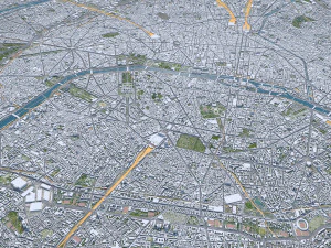 Paris city France 30km 3D Model