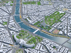 Paris city France 30km 3D Model