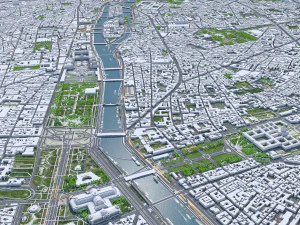 Paris city France 30km 3D Model