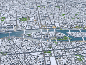 Paris city France 30km Model 3D