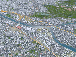 Paris city France 30km Model 3D